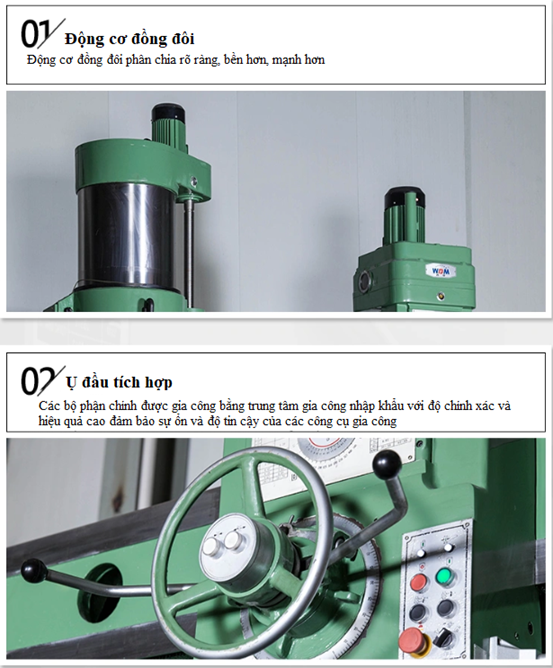 Cấu tạo Máy khoan cần model Z3040X16/1, Z3050X16/1, ZQ3050X20/1