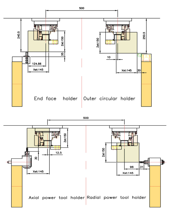 Bản vẽ hành trình máy tiện CNC chính xác cao HD120D