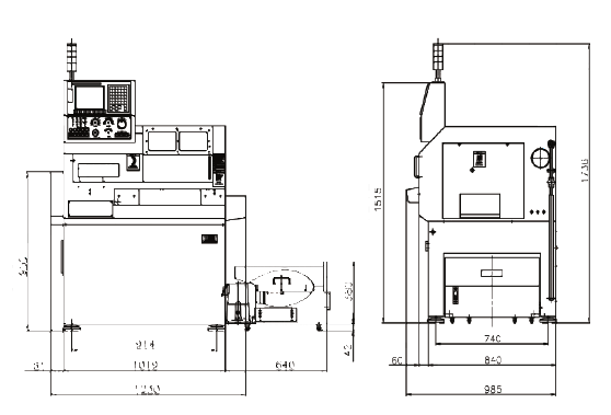 Kích thước máy tiện CNC chính xác cao kiểu gang XKNC - Kitamura dòng XKNC-204