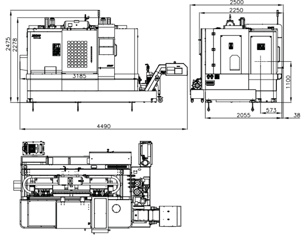 kích thước máy tiện TTX42-DB