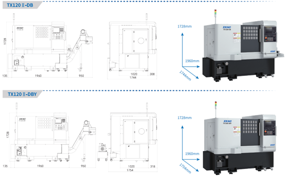 kích thước máy tiện TX120