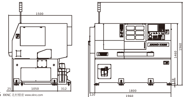 Kích thước máy tiện CNC chính xác cao kiểu mâm dao quay XKNC - Kitamura dòng TX85